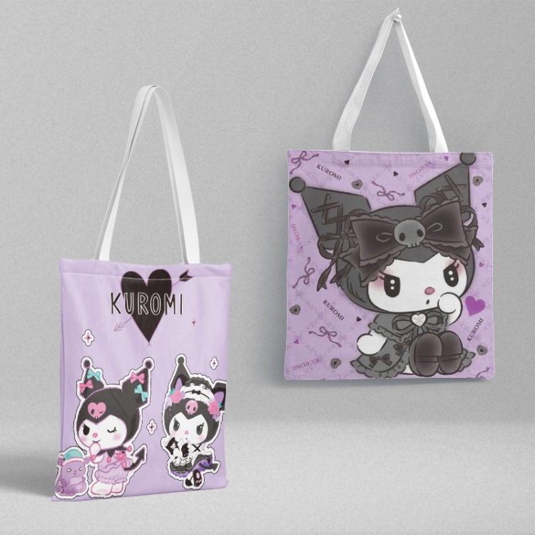 Kuromi  Anime peripheral canvas handbag gift bag large capacity shoulder bag 36x39cm price for 2 pcs