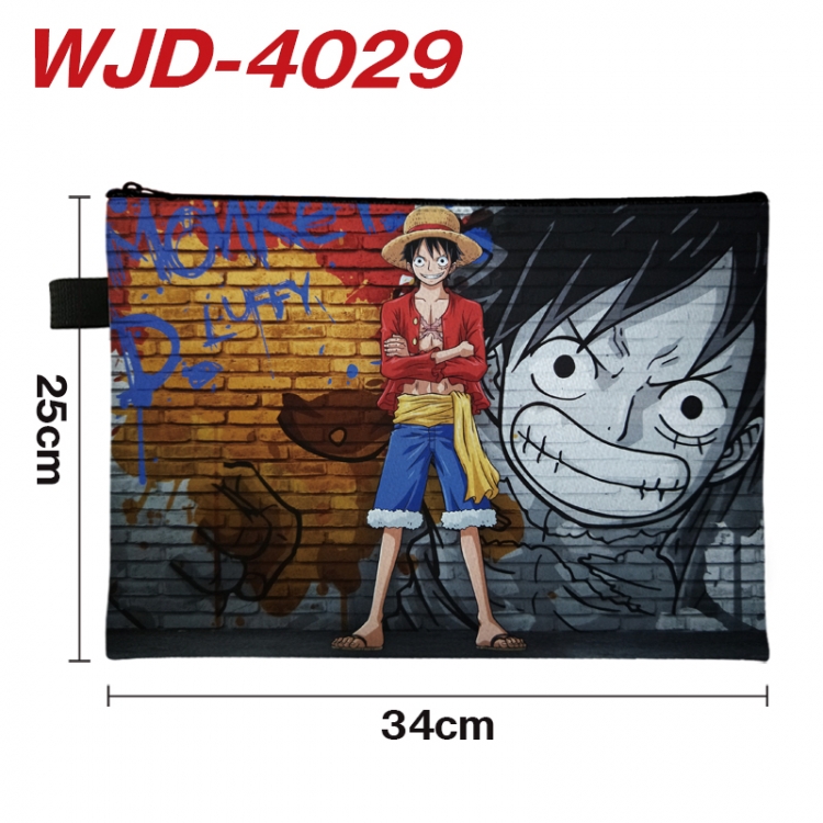 One Piece Anime Full Color A4 Document Bag 34x25cm WJD-4029