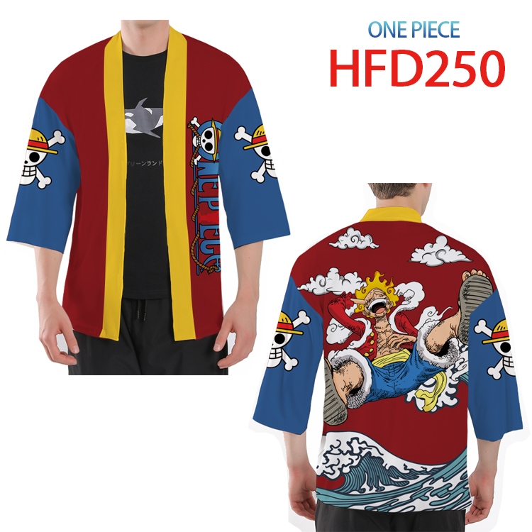 One Piece Anime peripheral full-color short kimono from S to 4XL  HFD250