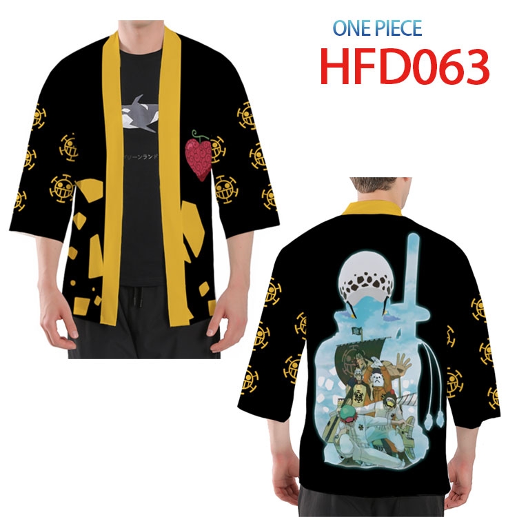 One Piece Anime peripheral full-color short kimono from S to 4XL  HFD-063