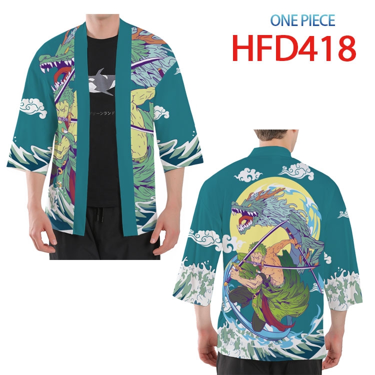One Piece Anime peripheral full-color short kimono from S to 4XL HFD-418