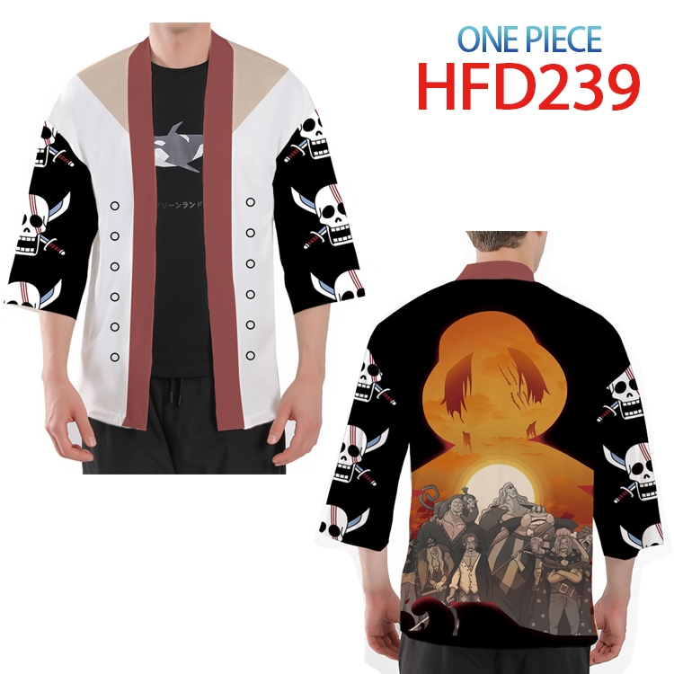 One Piece Anime peripheral full-color short kimono from S to 4XL HFD-239