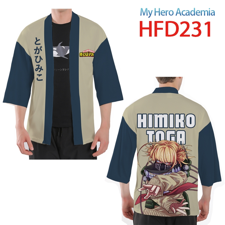 My Hero Academia Anime peripheral full-color short kimono from S to 4XL HFD231