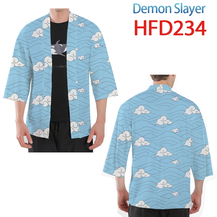 Demon Slayer Kimets Anime peripheral full-color short kimono from S to 4XL  HFD-234