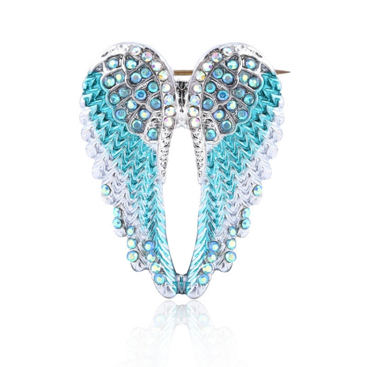 Angel wings Angel wings Metal diamond brooch OPP packaging  price for 5 pcs X331-2