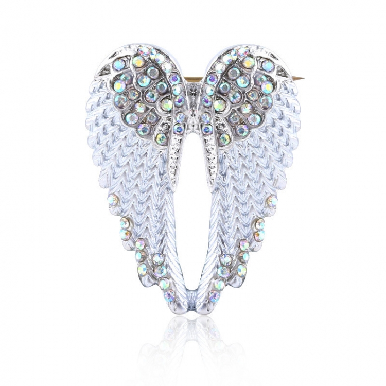 Angel wings Angel wings Metal diamond brooch OPP packaging  price for 5 pcs X331-3