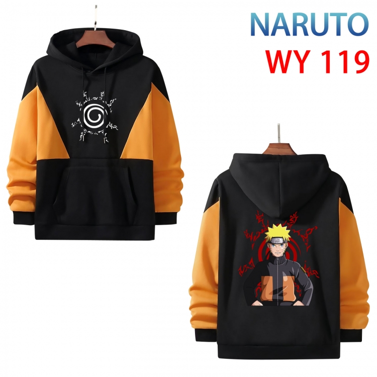Naruto Anime color contrast patch pocket sweater from S to 3XL WY-119