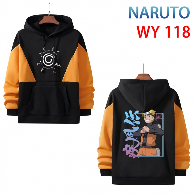Naruto Anime color contrast patch pocket sweater from S to 3XL WY-118