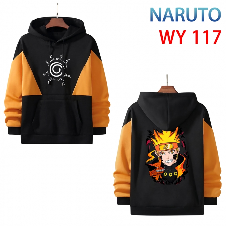 Naruto Anime color contrast patch pocket sweater from S to 3XL WY-117