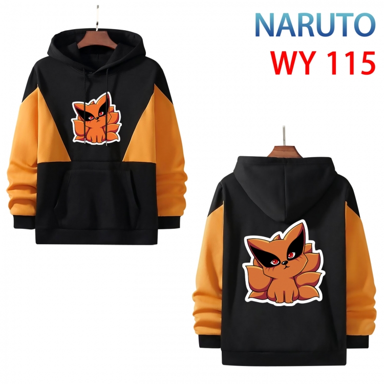 Naruto Anime color contrast patch pocket sweater from S to 3XL WY-115