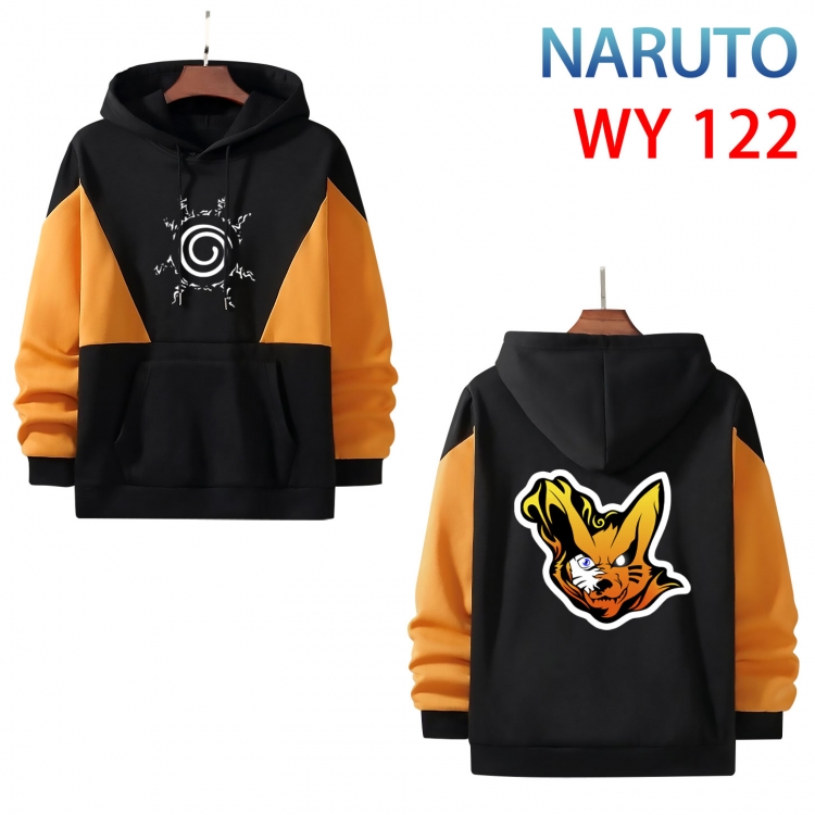 Naruto Anime color contrast patch pocket sweater from S to 3XL WY-122