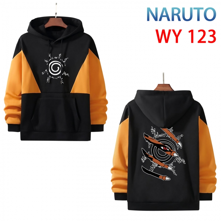 Naruto Anime color contrast patch pocket sweater from S to 3XL WY-123