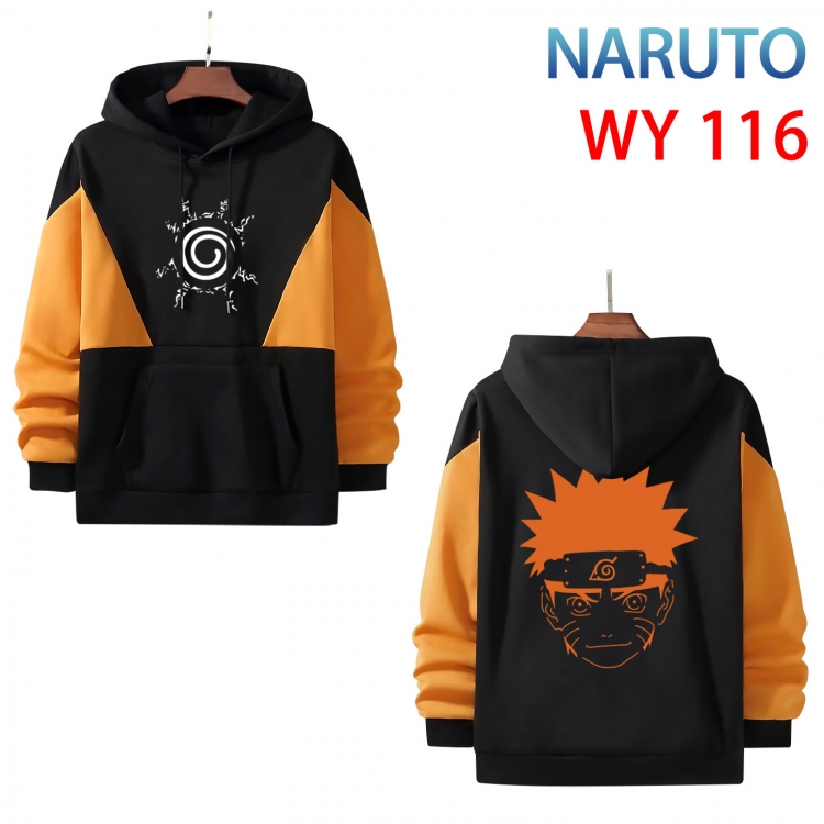 Naruto Anime color contrast patch pocket sweater from S to 3XL WY-116