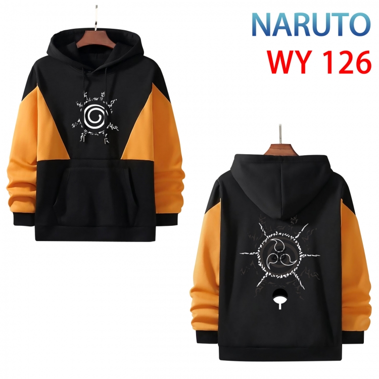 Naruto Anime color contrast patch pocket sweater from S to 3XL WY-126