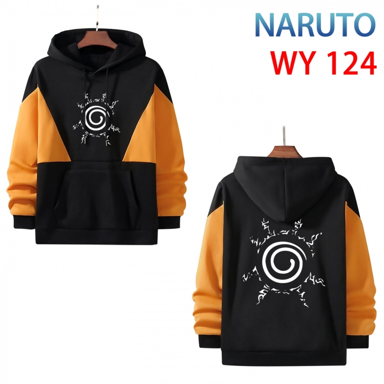 Naruto Anime color contrast patch pocket sweater from S to 3XL WY-124