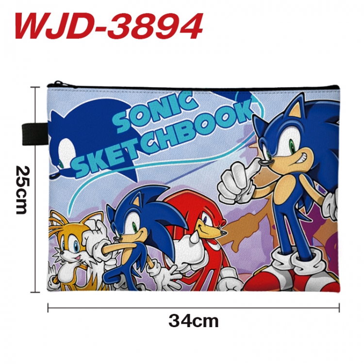 Sonic The Hedgehog Anime Full Color A4 Document Bag 34x25cm WJD-3894