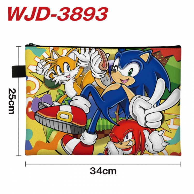 Sonic The Hedgehog Anime Full Color A4 Document Bag 34x25cm WJD-3893