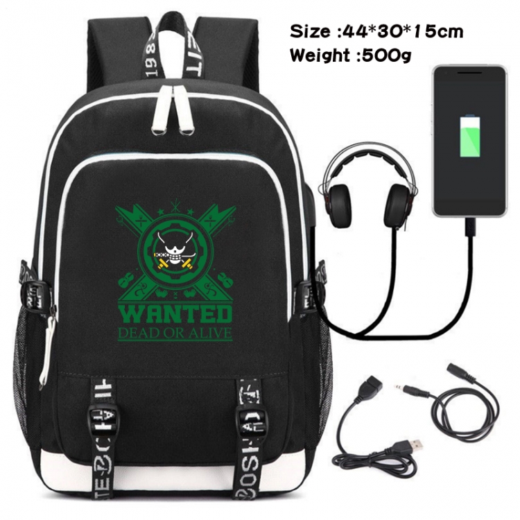 One Piece Canvas double-shoulder white zipper data backpack waterproof schoolbag 44X30X15CM 500G