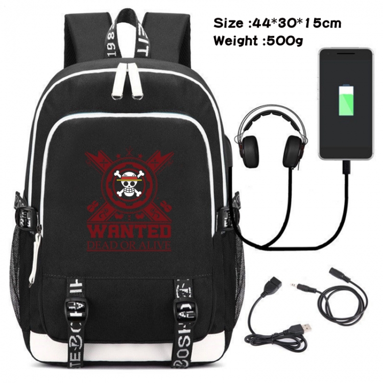 One Piece Canvas double-shoulder white zipper data backpack waterproof schoolbag 44X30X15CM 500G