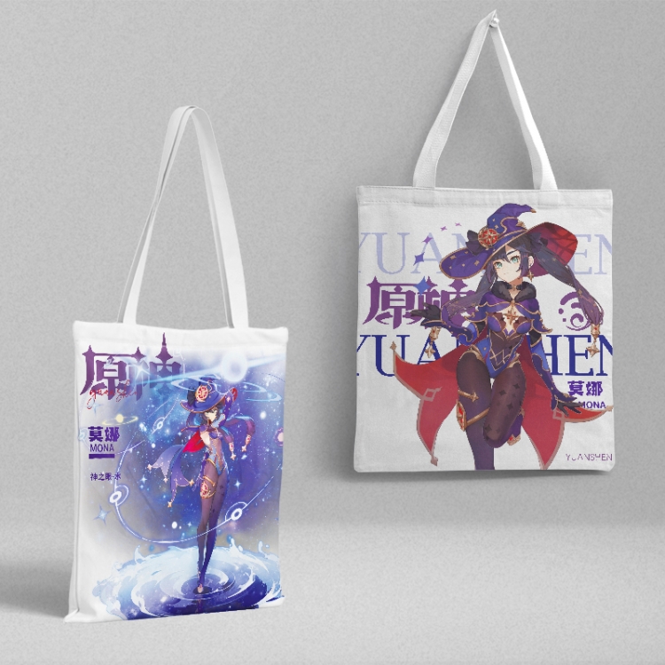 Genshin Impact Anime peripheral canvas handbag gift bag large capacity shoulder bag 36x39cm price for 2 pcs