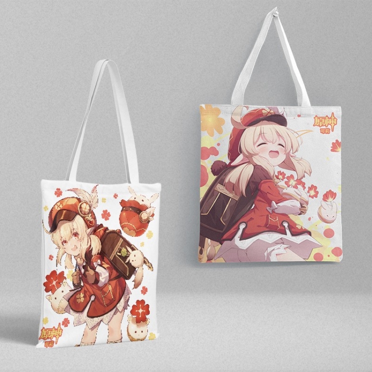 Genshin Impact Anime peripheral canvas handbag gift bag large capacity shoulder bag 36x39cm price for 2 pcs