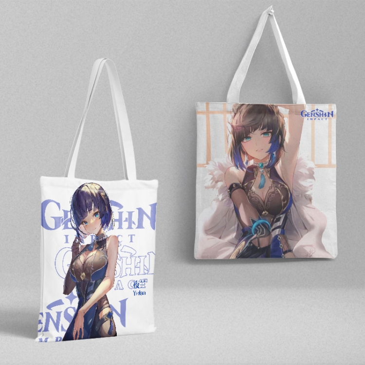 Genshin Impact Anime peripheral canvas handbag gift bag large capacity shoulder bag 36x39cm price for 2 pcs