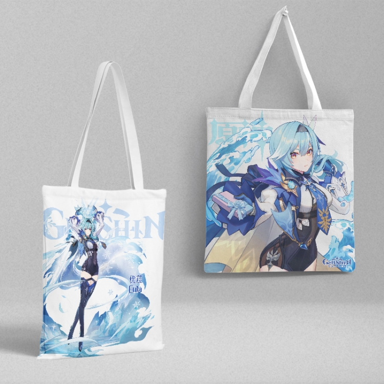 Genshin Impact Anime peripheral canvas handbag gift bag large capacity shoulder bag 36x39cm price for 2 pcs