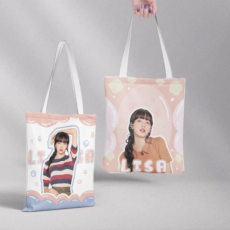 LISA Anime peripheral canvas handbag gift bag large capacity shoulder bag 36x39cm price for 2 pcs