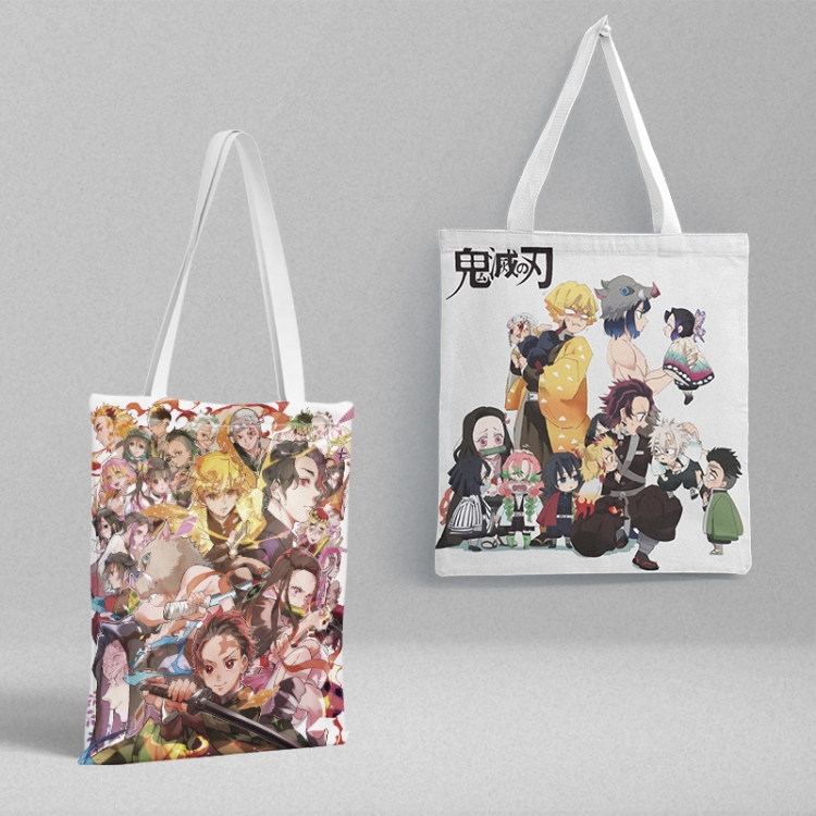 Demon Slayer Kimets Anime peripheral canvas handbag gift bag large capacity shoulder bag 36x39cm price for 2 pcs