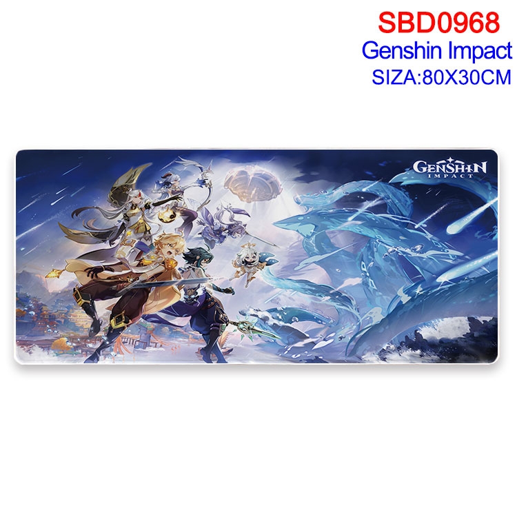Genshin Impact Anime peripheral edge lock mouse pad 30X80CM SBD-968