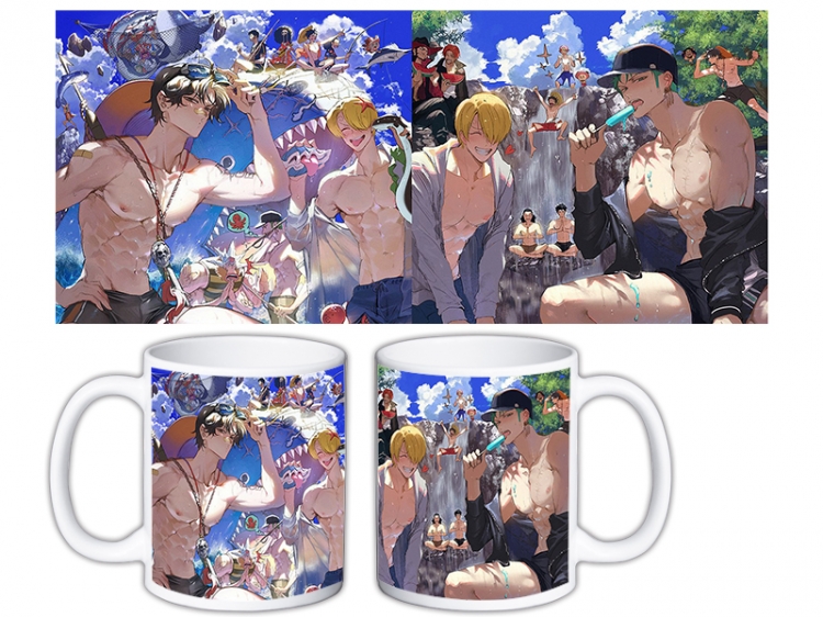 One Piece Anime color printing ceramic mug cup price for 5 pcs MKB-1523