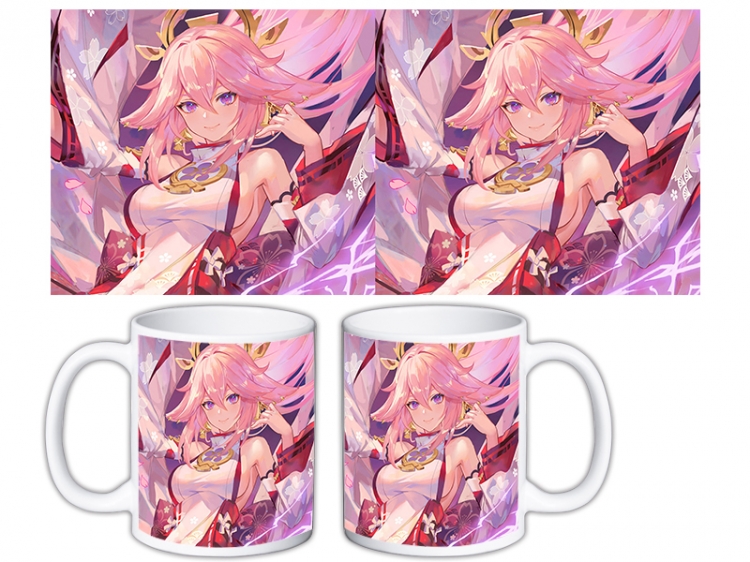 Genshin Impact Anime color printing ceramic mug cup price for 5 pcs MKB-715