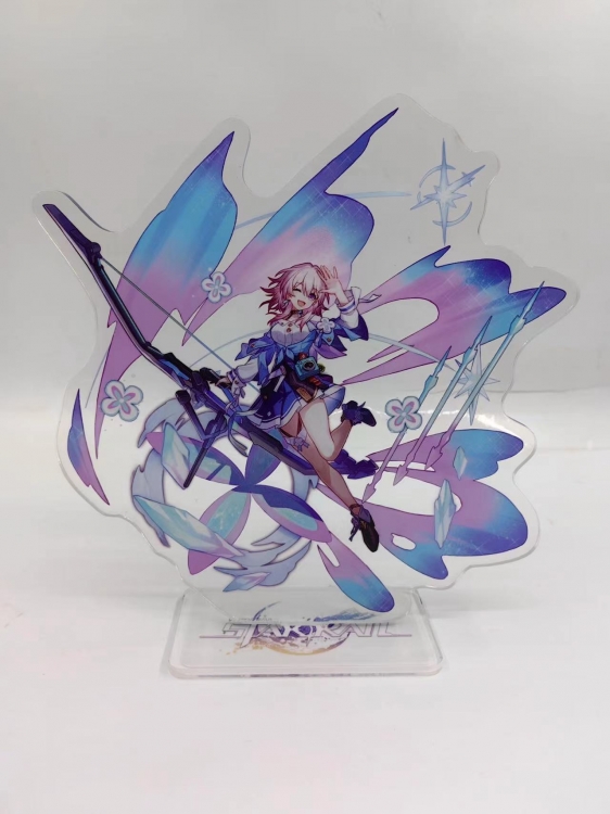 Honkai: Star Rail Anime Laser Acrylic Humanoid  keychain Standing Plates