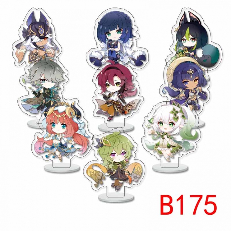 Genshin Impact Anime Character acrylic Small Standing Plates  Keychain 6cm a set of 9 B175