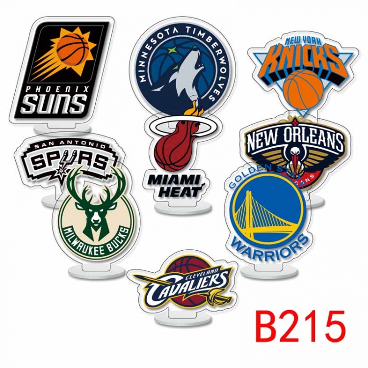 NBA Character acrylic Small Standing Plates  Keychain 6cm a set of 9 B215