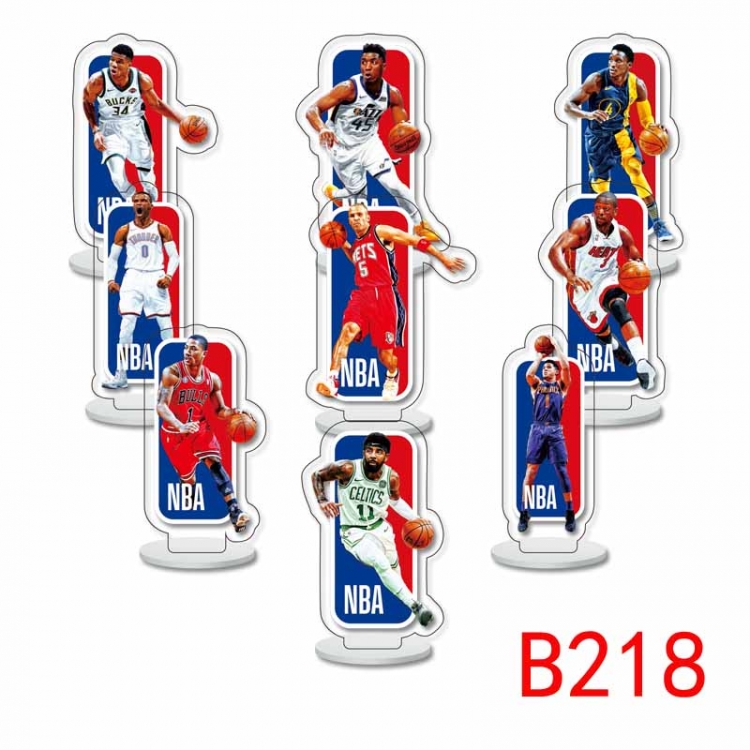 NBA Character acrylic Small Standing Plates  Keychain 6cm a set of 9 B218