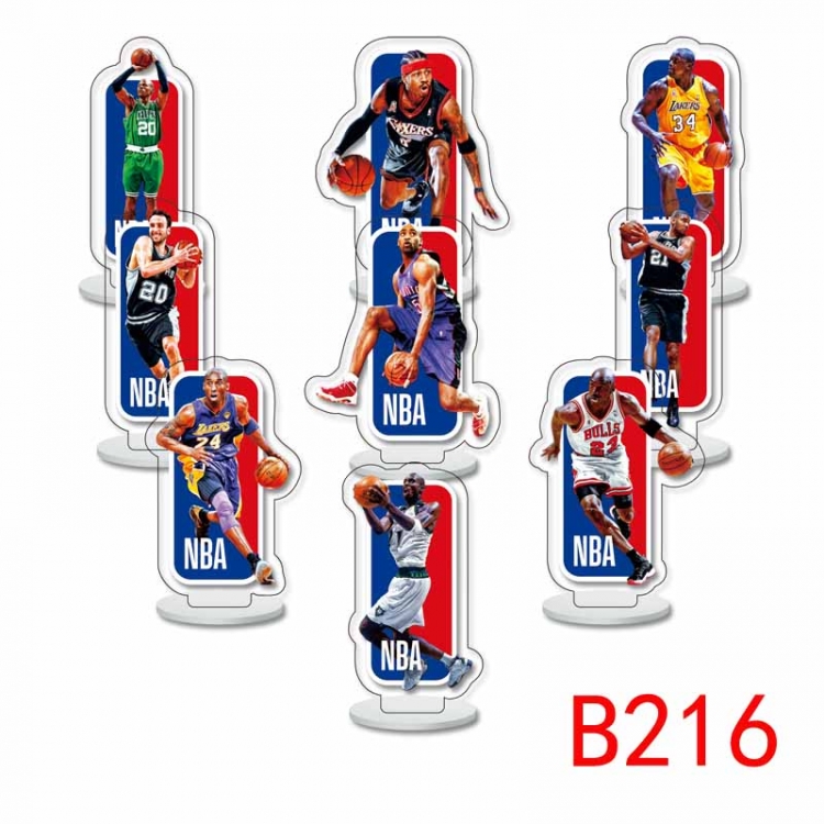 NBA Character acrylic Small Standing Plates  Keychain 6cm a set of 9 B216