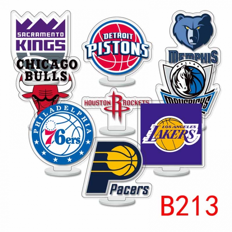 NBA Character acrylic Small Standing Plates  Keychain 6cm a set of 9 B213