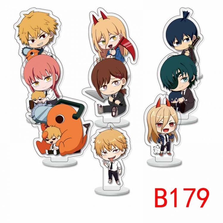 Chainsaw man Anime Character acrylic Small Standing Plates  Keychain 6cm a set of 9 B179