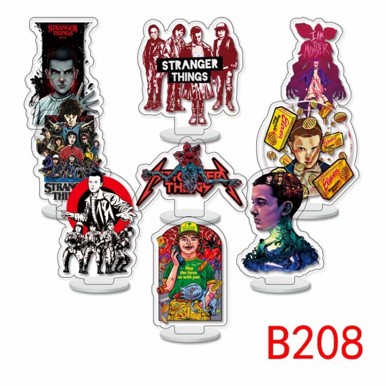 Stranger Things Anime Character acrylic Small Standing Plates  Keychain 6cm a set of 9 B208