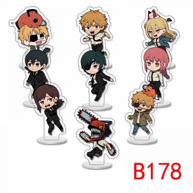 Chainsaw man Anime Character acrylic Small Standing Plates  Keychain 6cm a set of 9 B178