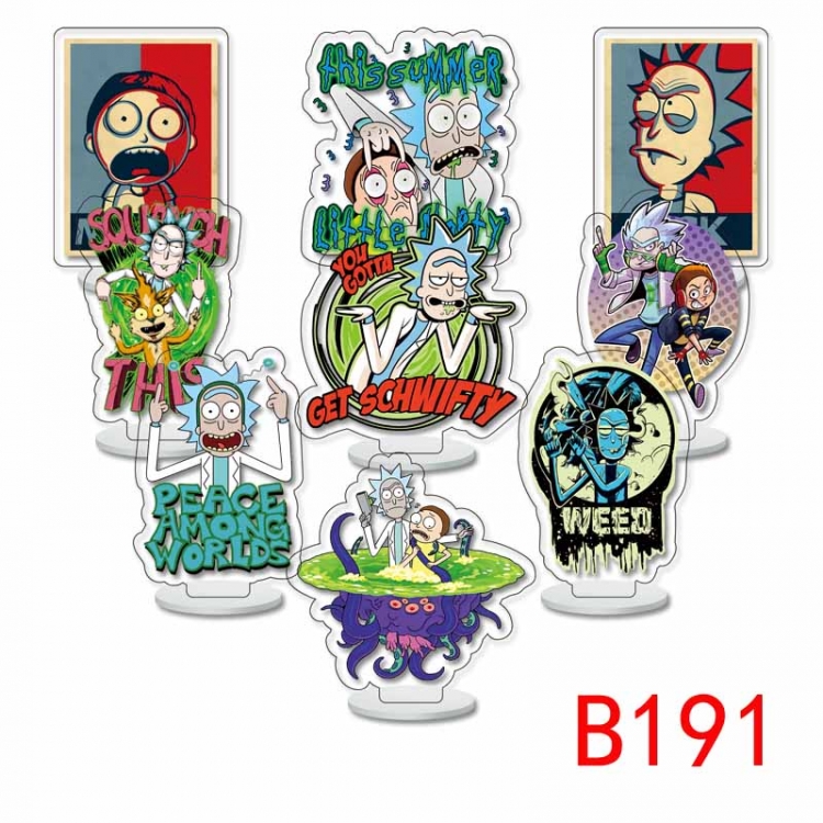 Rick and Morty Anime Character acrylic Small Standing Plates  Keychain 6cm a set of 9 B191