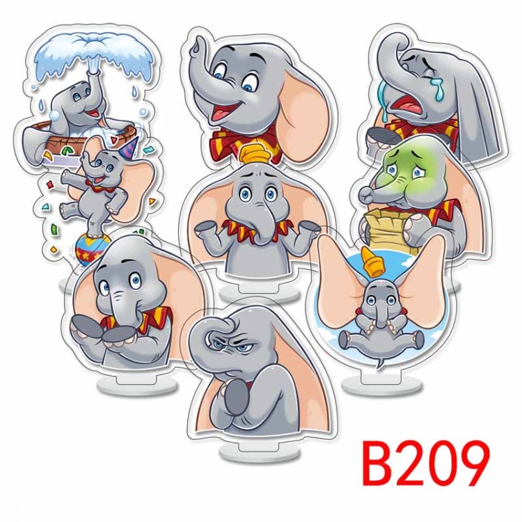 Dumbo Anime Character acrylic Small Standing Plates  Keychain 6cm a set of 9 B209
