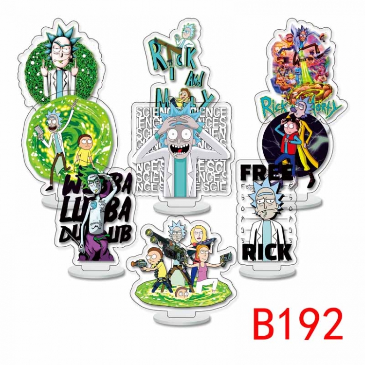 Rick and Morty Anime Character acrylic Small Standing Plates  Keychain 6cm a set of 9 B192