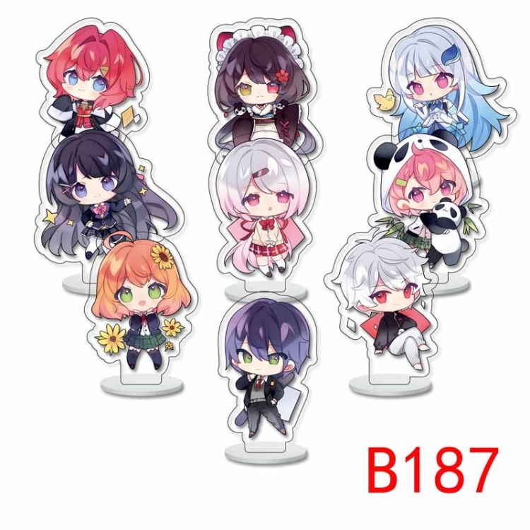 Virtual Anchor Anime Character acrylic Small Standing Plates  Keychain 6cm a set of 9 B187