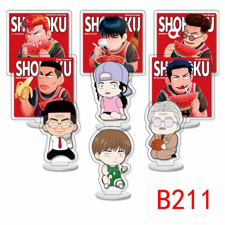 Slam Dunk Anime Character acrylic Small Standing Plates  Keychain 6cm a set of 9 B211