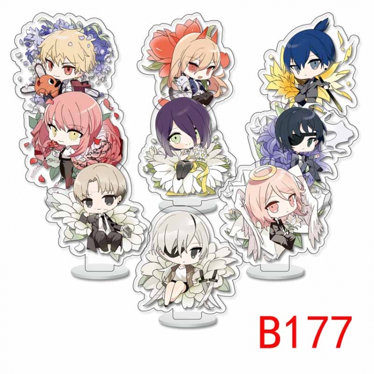 Chainsaw man Anime Character acrylic Small Standing Plates  Keychain 6cm a set of 9 B177