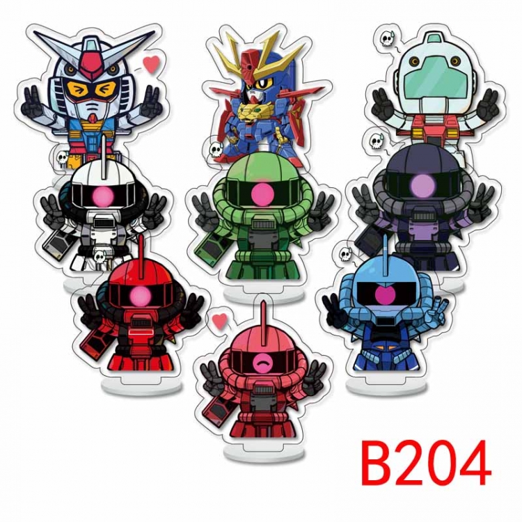 Gundam Anime Character acrylic Small Standing Plates  Keychain 6cm a set of 9 B204