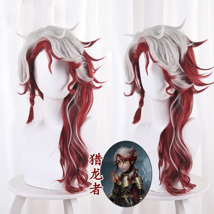 Identity V Gray white gradient dark red upturned shape with long hair cos wig 476TA price for 2 pcs