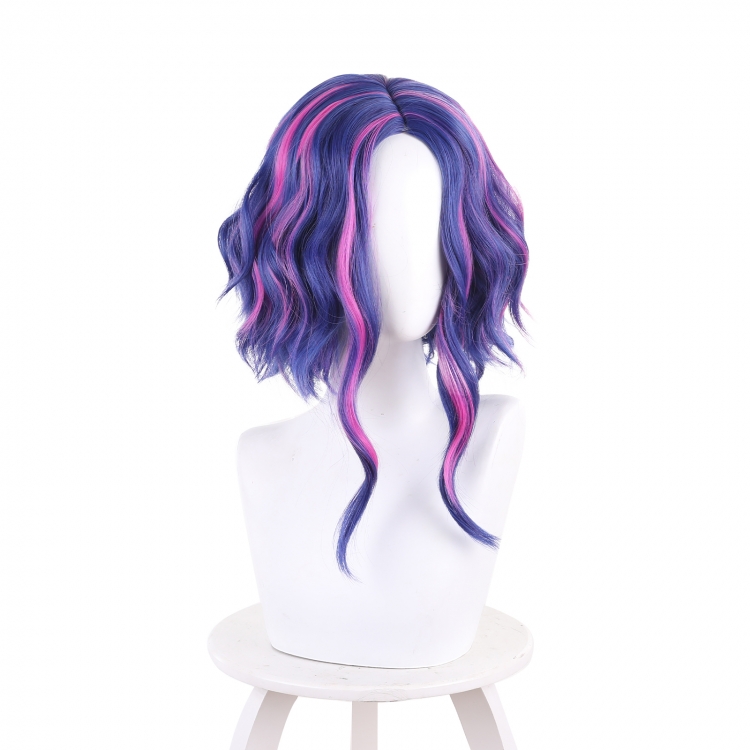 My Hero Academia Blue to purple micro curly long cos wig 445Q  price for 2 pcs